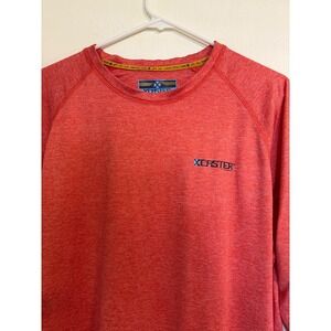 XCASTER Mens Long Sleeve UPF 70 Sun Protection Shirt Coral Heather Medium